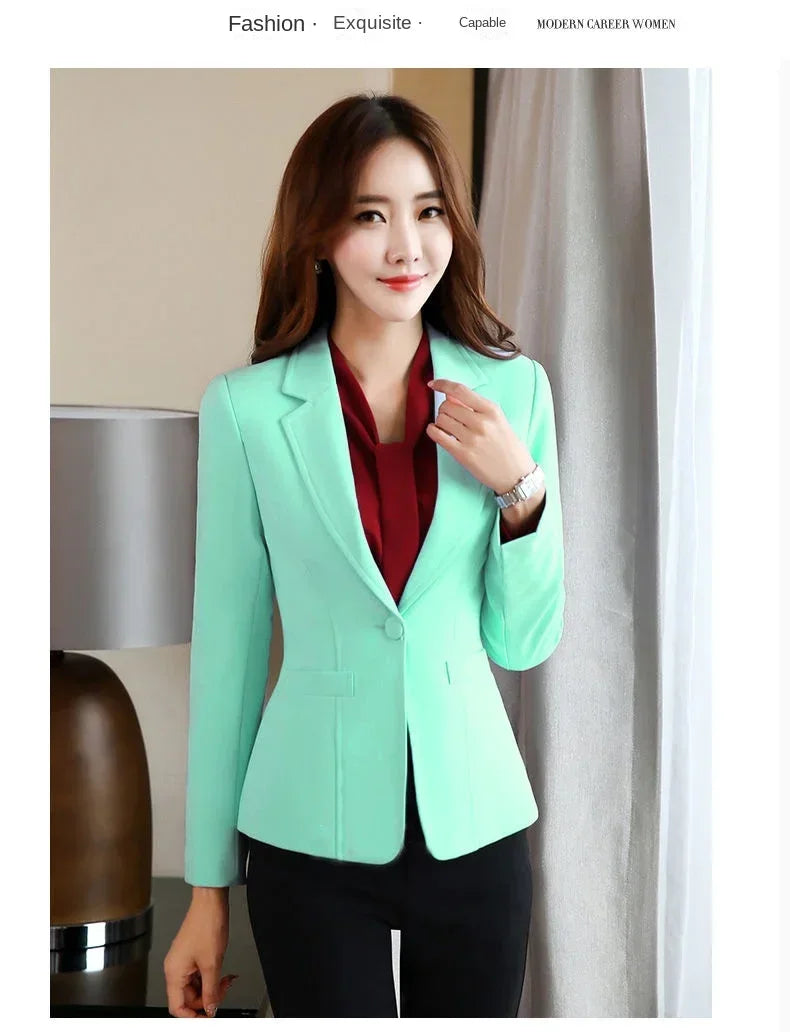 Spring/Autumn Female Suit Jacket Black Professional Suit Interview Formal Work Clothes Office Lady OL Classic Blazers for Women