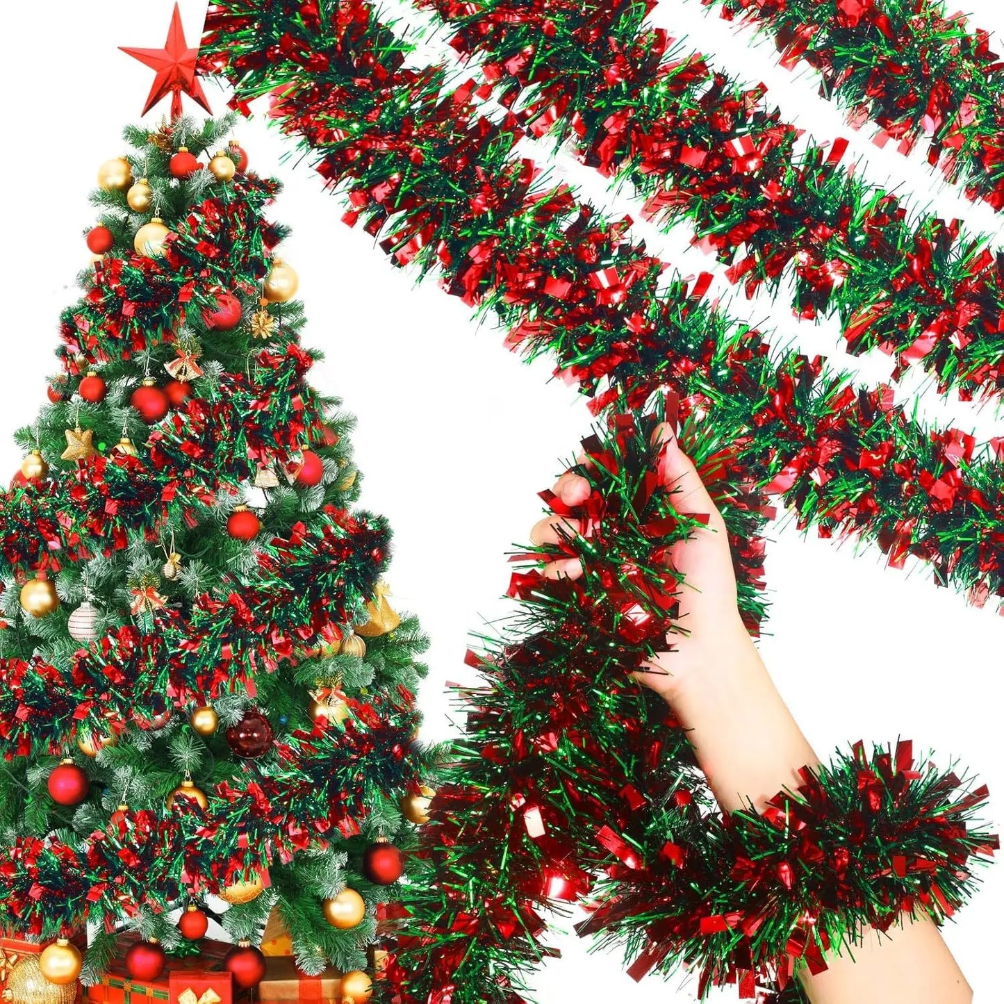 2M Christmas Snowflake Tinsel Garland