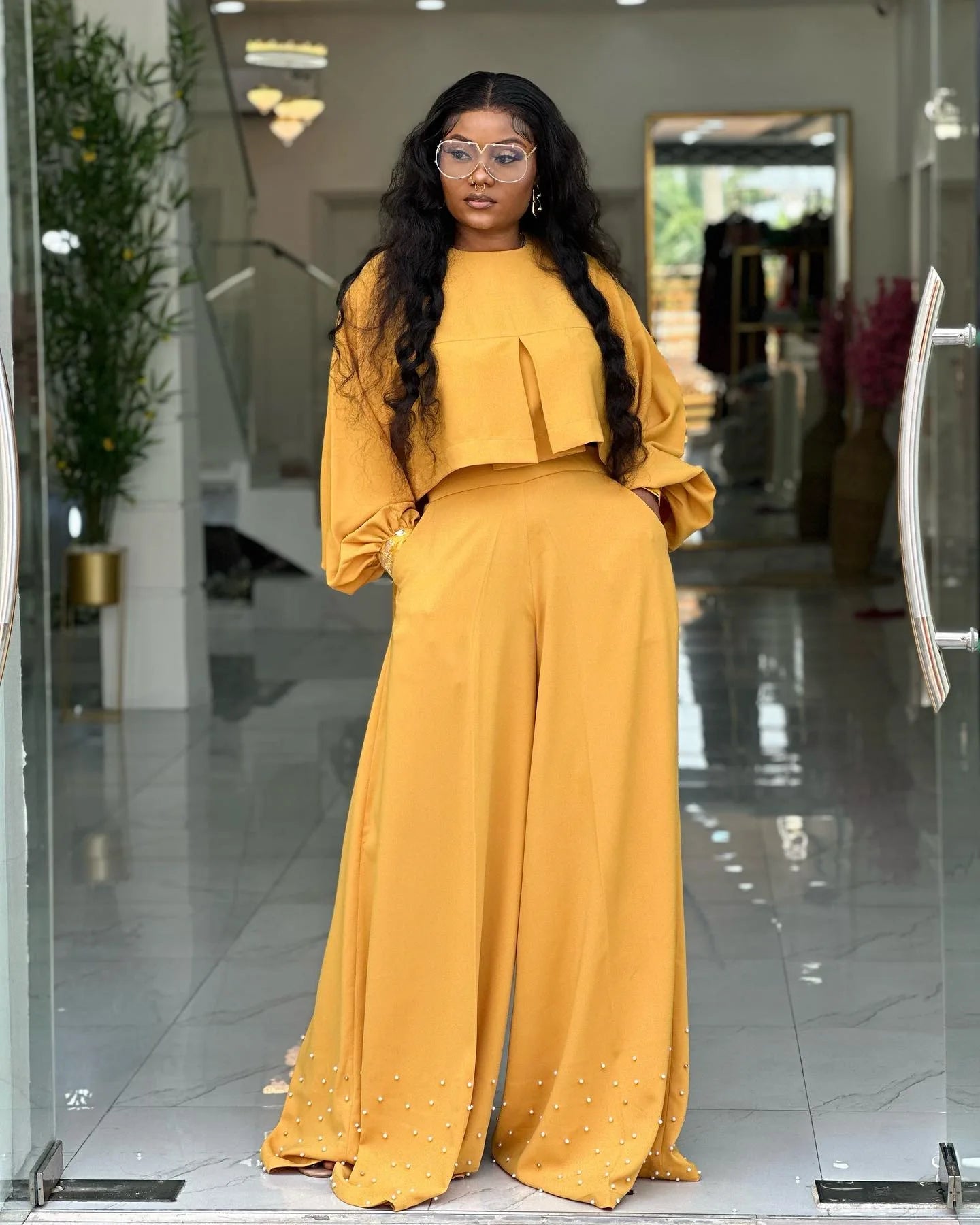 2 Piece Women Matching Sets Solid Color Two Pieces Sets Top And Pants Suits Outfits Clothing