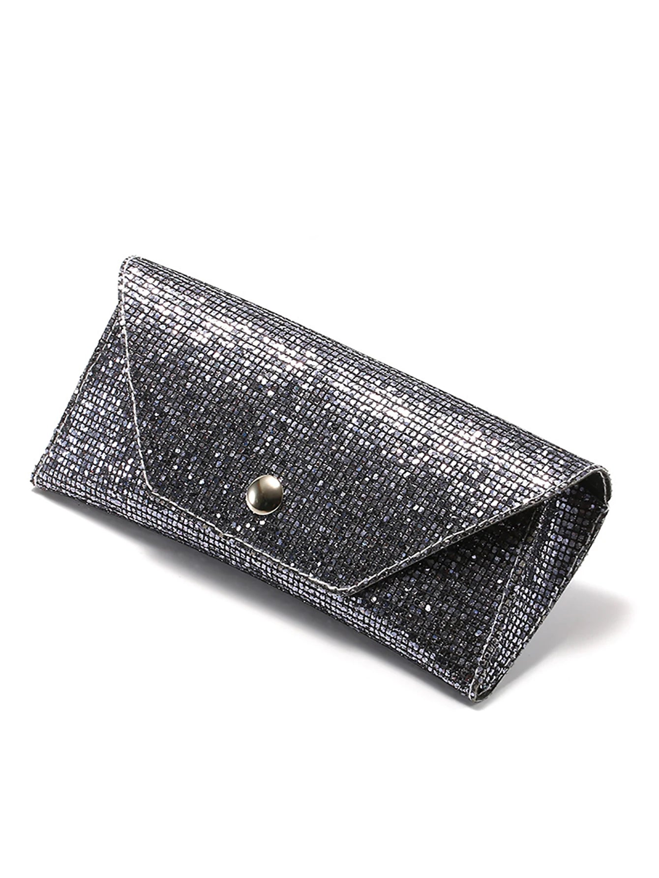 1pc Retro Soft Sequined Leather Sunglasses Case Portable Neutral
