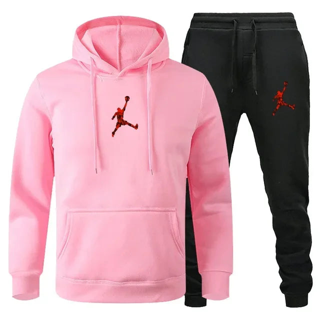 2025 Autumn/Winter Men's Fashionable long-sleeved sweatshirt + casual pants 2-piece set