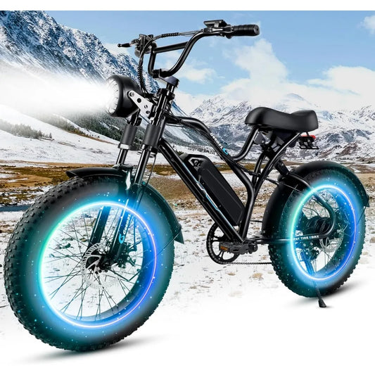 Fat Tire Electric Bike for Adults,1500W 32 Mph Top Speed Motorcycle Design Ebike, 48v 15.6AH 25-50 miles Long Range E Bike