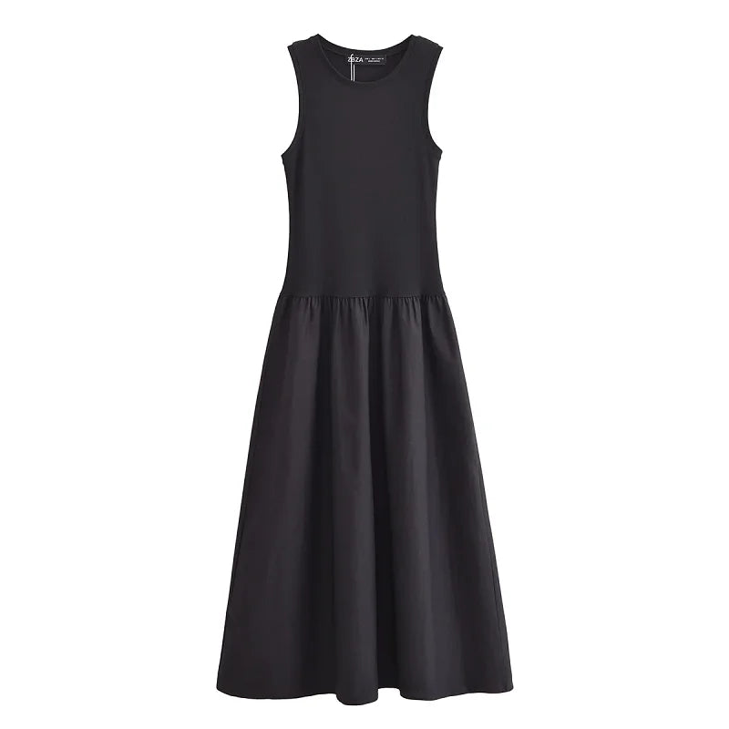 HXAO Women's Black Long Dresses Sleeveless Elegant Dresses Fashion Casual Vintage Party Khaki Dresses