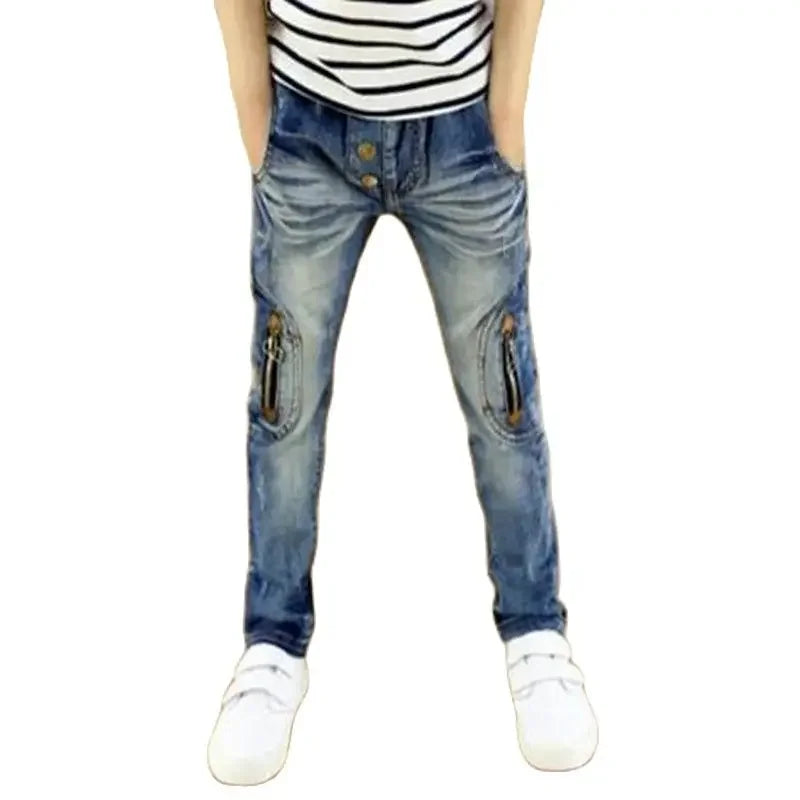 Boys Skinny Jeans Casual Children Denim Long Trousers 4 6 8 10 12 Years Old