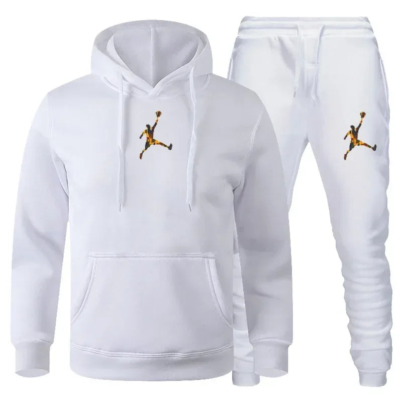 2025 Autumn/Winter Men's Fashionable long-sleeved sweatshirt + casual pants 2-piece set