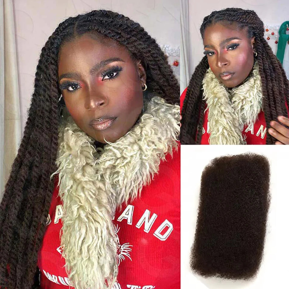 Afro Kinky Bulk Human Hair For Dreadlock Extensions Loc Repair Braiding Twist Afro Kinky Human Hair for Locs 1 Pack  Braids Hair