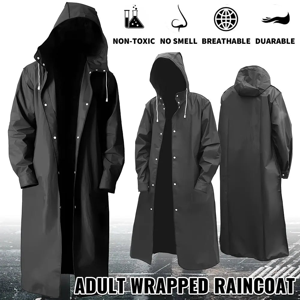 Raincoats for Adults Reusable, EVA Rain Ponchos Lightweight Rain Coat Waterproof Rain Gear for Men and Women