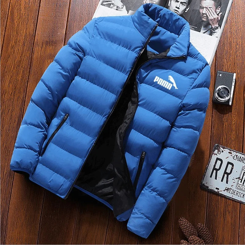 Men's Cotton Jacket Autumn and Winter Youth Cotton Coat Stand Collar Korean Style Handsome Jacket Trendy Top Casual Cotton Jacket