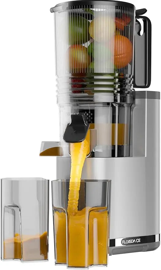 Cold Press Juicer, 6.5 Extra Large Feed Chute Juicer Machines, Hands-Free 350W Slow Masticating Juicer Machines with High Juice