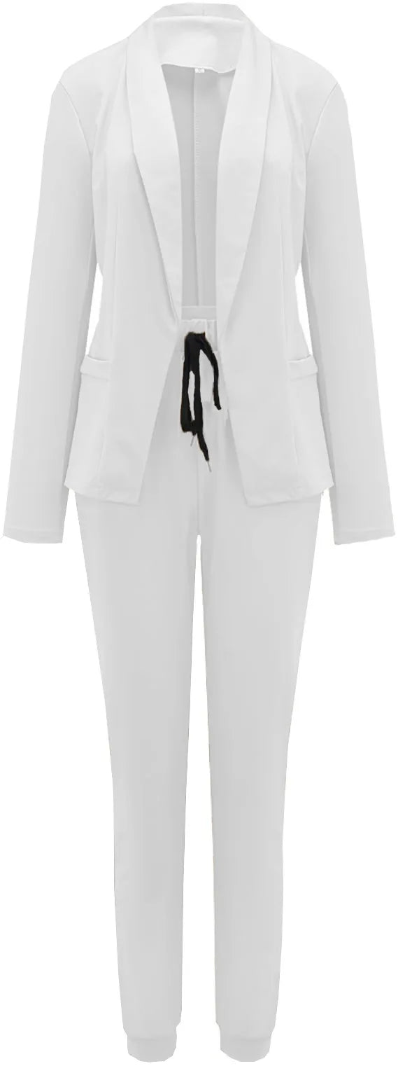 2024 New European and American Leisure Solid Color Commuting Fashion Leisure Set, Suit and Women's Wear Set