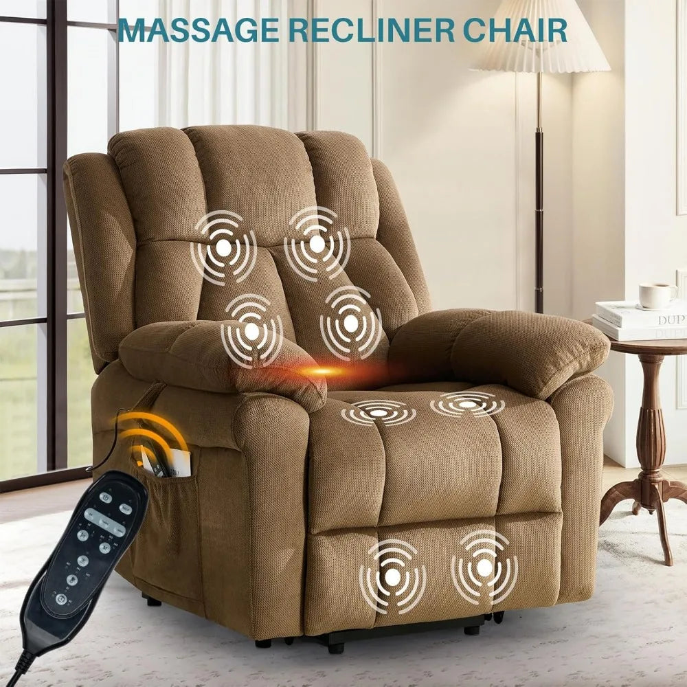 Power Lift Recliner Chair for Elderly,Electric Lift Chairs with Massage and Heat, Fabric Lift Chair Recliners for Adults with Cu