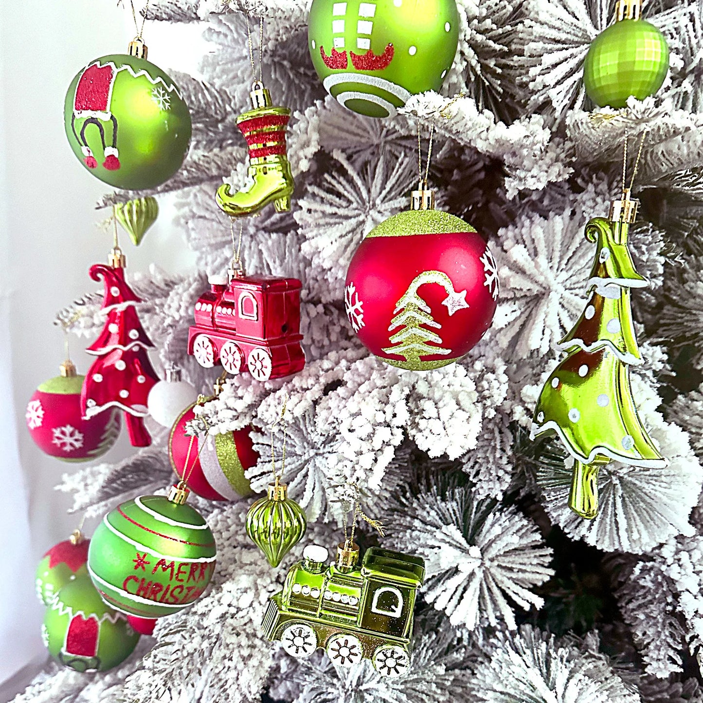 34/12/9pcs Grinch Christmas Ball Decorations