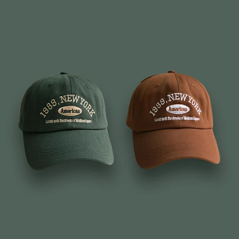 Korean Retro Baseball Hat Women's Autumn Winter Versatile Ins Street Letter Embroidered Caps Summer Couple Men