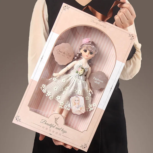 Ball Joint Doll 3D Eyes Doll Girl With Full Set Clothes Dress Up Birthday Gift