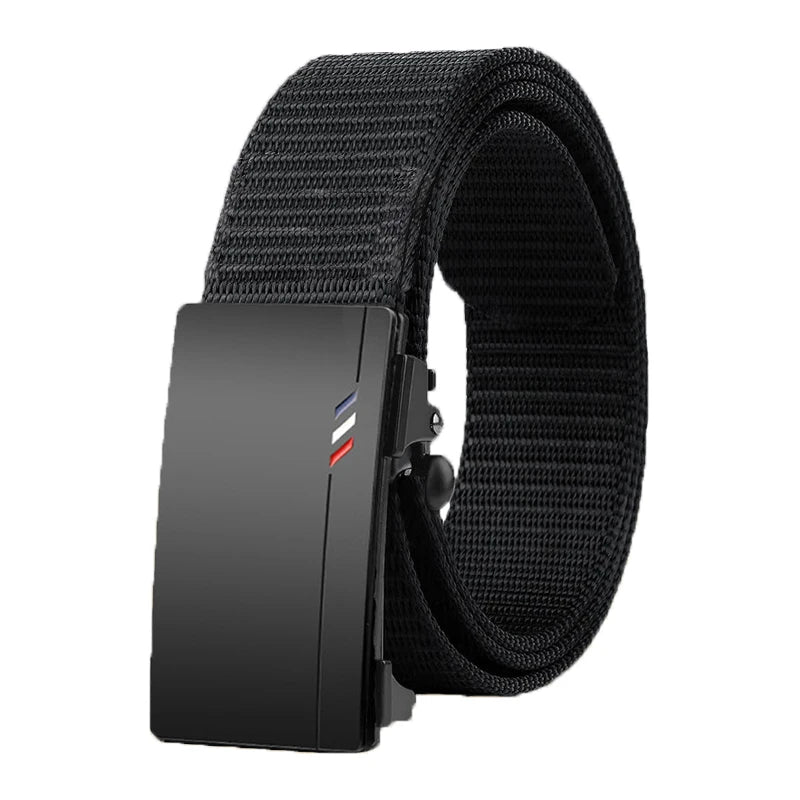 Men's Woven Belt Nylon Material Breathable Automatic Buckle Belt