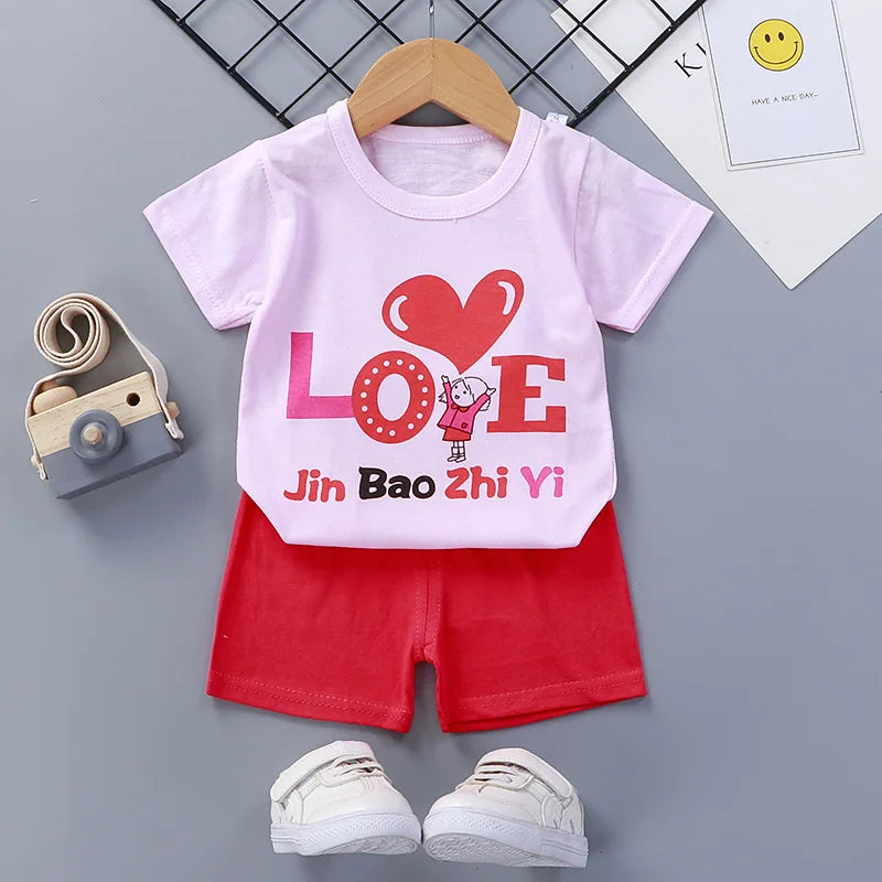 Kids Boys Girls Clothing Sets Summer Kids Outfit