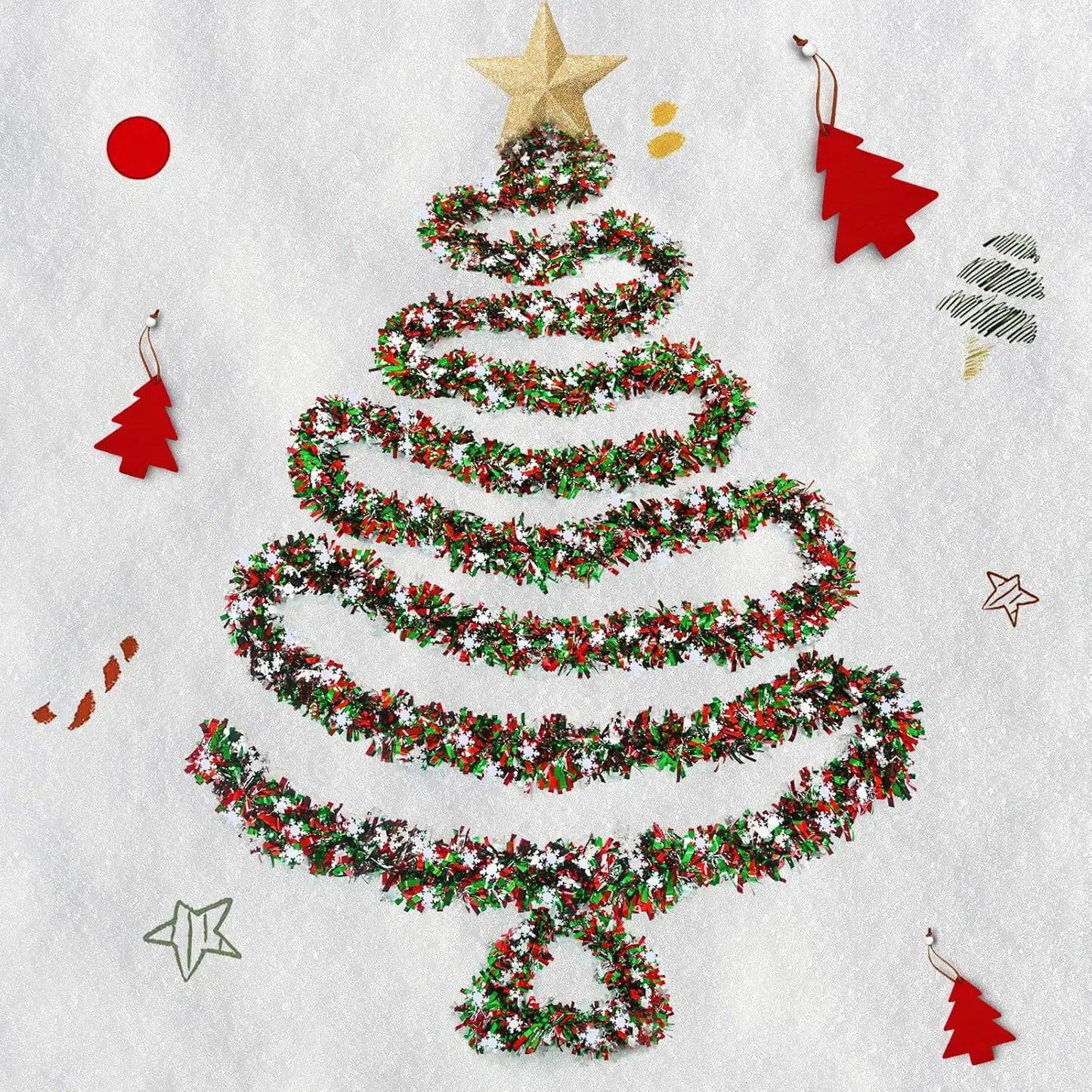 2M Christmas Snowflake Tinsel Garland