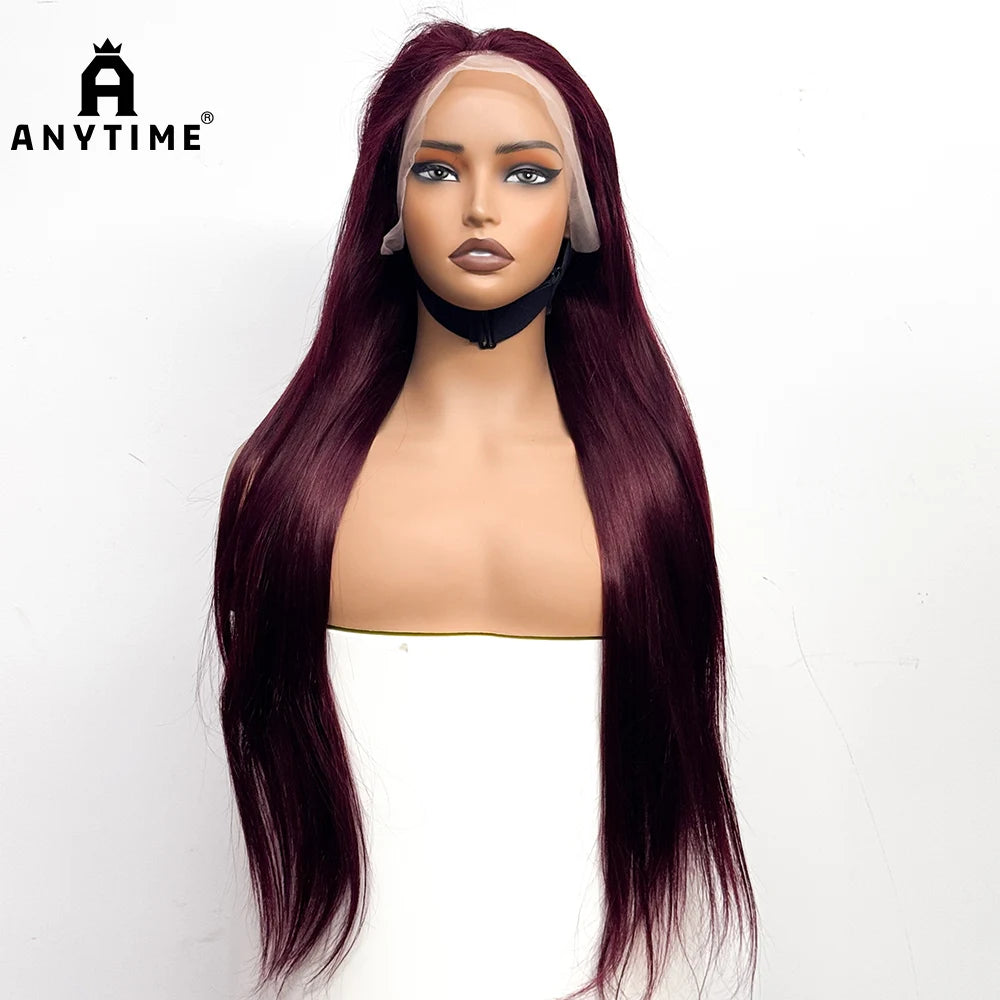 30 inches Straight Front Human Hair Wigs 280% Density 13x4 Transparent Lace Frontal Human Hair Wigs Soft Hair For Black Women
