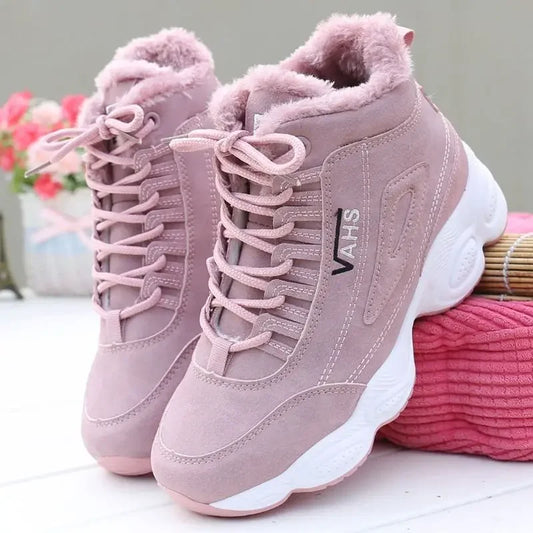 New Winter Thick-soled Women's Sneakers Warm Plus Velvet Cotton Shoes Height-increasing Non-slip Platform Women Shoes Snow Boots