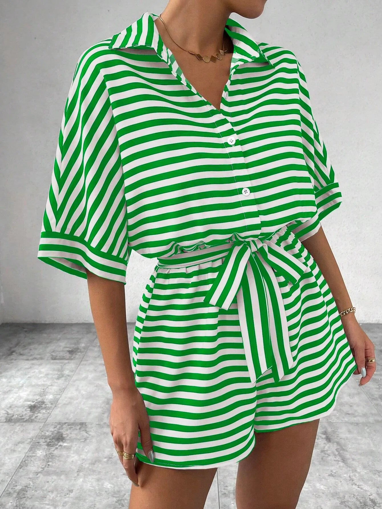 Shirt Top+ Shorts 2-piece Sets Woman