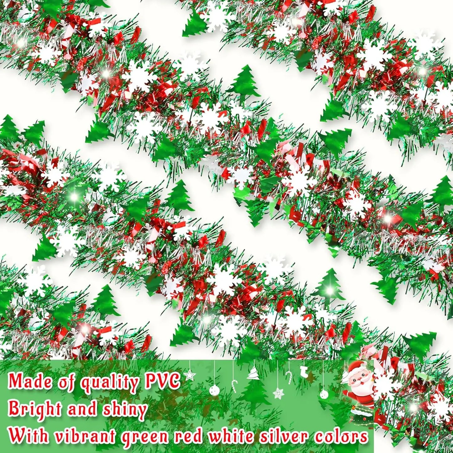 2M Christmas Snowflake Tinsel Garland