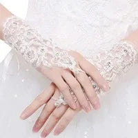 2020 best-selling wedding gloves bride gloves fingerless children's lace gloves women white/red lace gloves