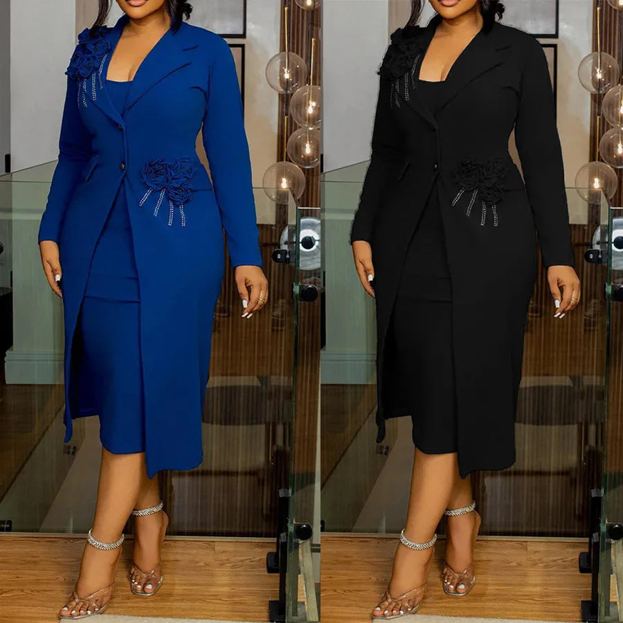 Women Dress Sets Two Pieces Set Matching Set Casual Elegant Flower V Neck