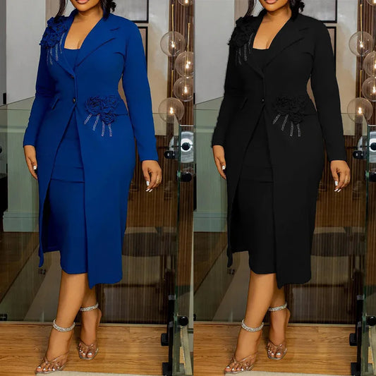 Women Dress Sets Two Pieces Set Matching Set Casual Elegant Flower V Neck