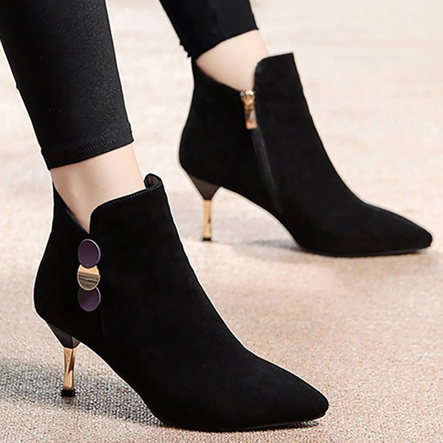 Elegant Woman Heeled Boots