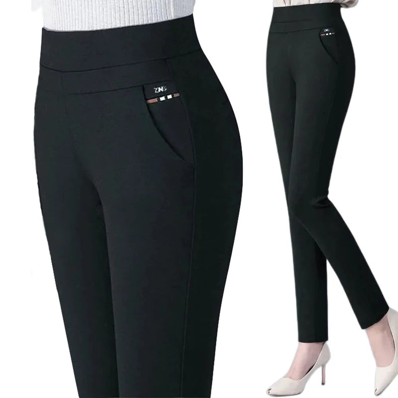 Thin & Thick Warm Winter Pencil Pants Womens Snow Plush Strench Lady