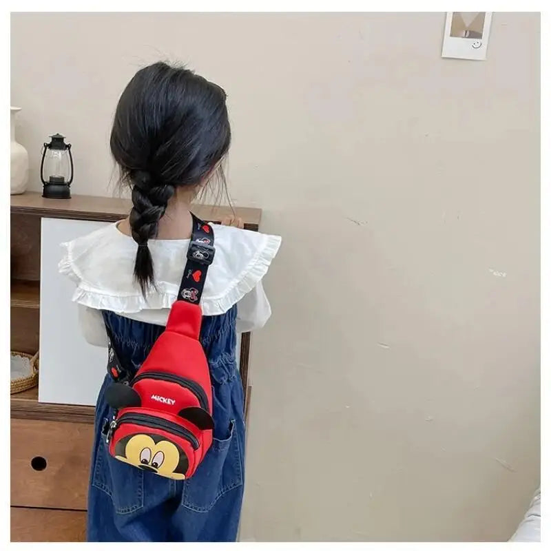 Disney 2024 New Fashion Mickey Cartoon Single Shoulder Crossbody Bag for Boys and Girls Cute Girls Coin Crossbody Bag
