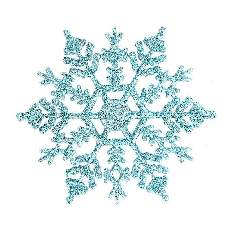 Pack Of 24/12/6 Pieces Snowflakes For Christmas Tree Decoration Blue Snowflakes