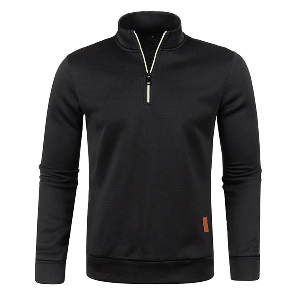 Men Sweatshirts Spring Thicker Pullover Half Zipper Pullover