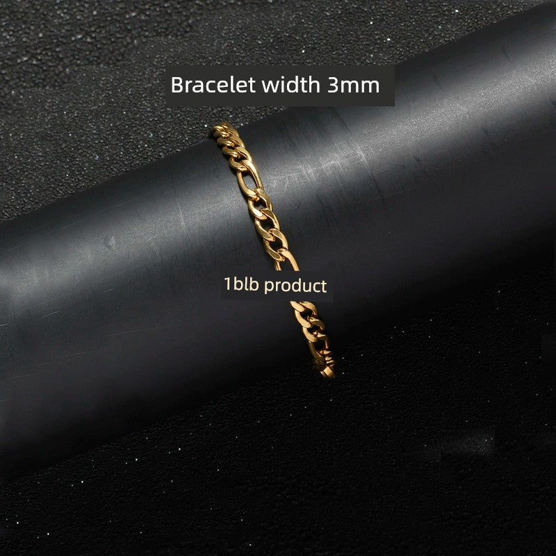 Fashion Men European and American Street Figaro Titanium Steel Cuban Link Chain