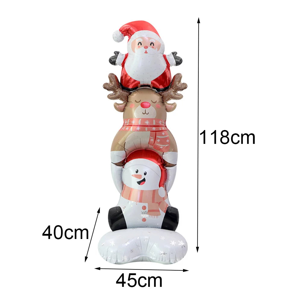 Christmas Inflatable Reindeer Balloons Standing Elk Xmas Gift Box Foil Balloons Christmas Birthday Decoration kids Party Ballons