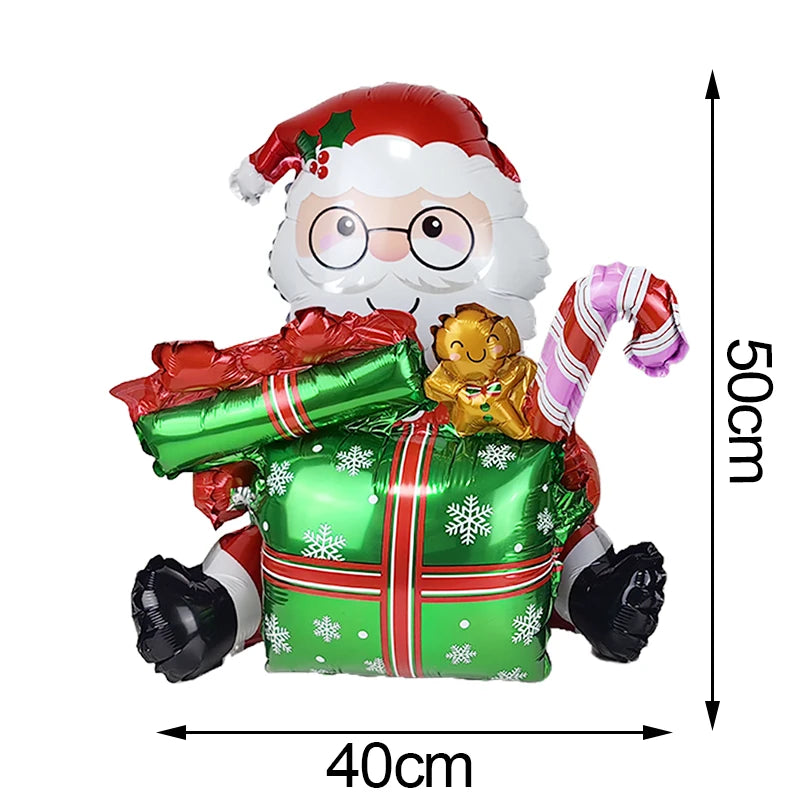 Christmas Inflatable Reindeer Balloons Standing Elk Xmas Gift Box Foil Balloons Christmas Birthday Decoration kids Party Ballons