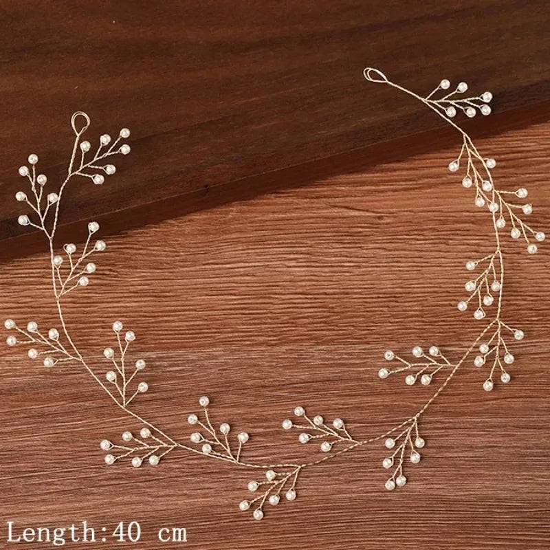 Women Headbands Hair Jewelry Wedding Hair Accessories For Women Pearl Rhinestone Headband Bride Tiara Hairbands Accessories