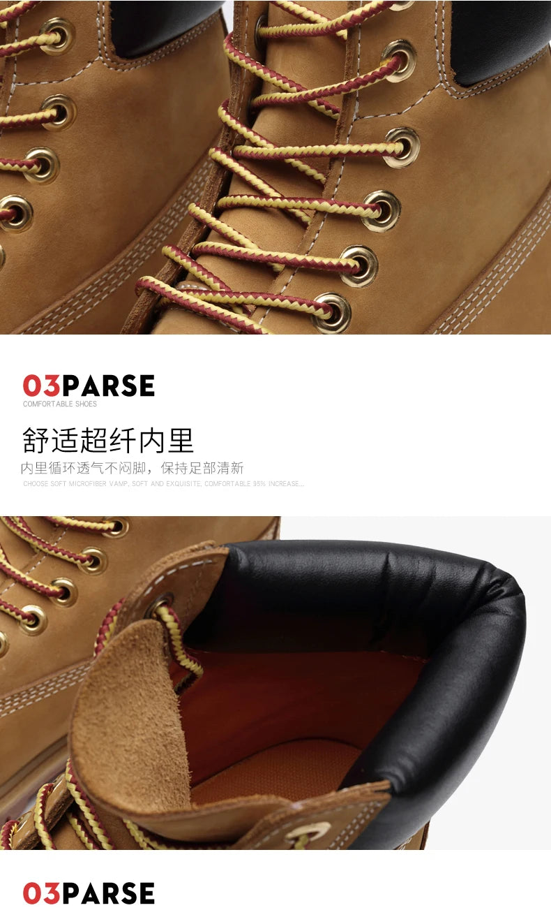 Genuine Leather Men's Winter Spring Ankle Treking Military