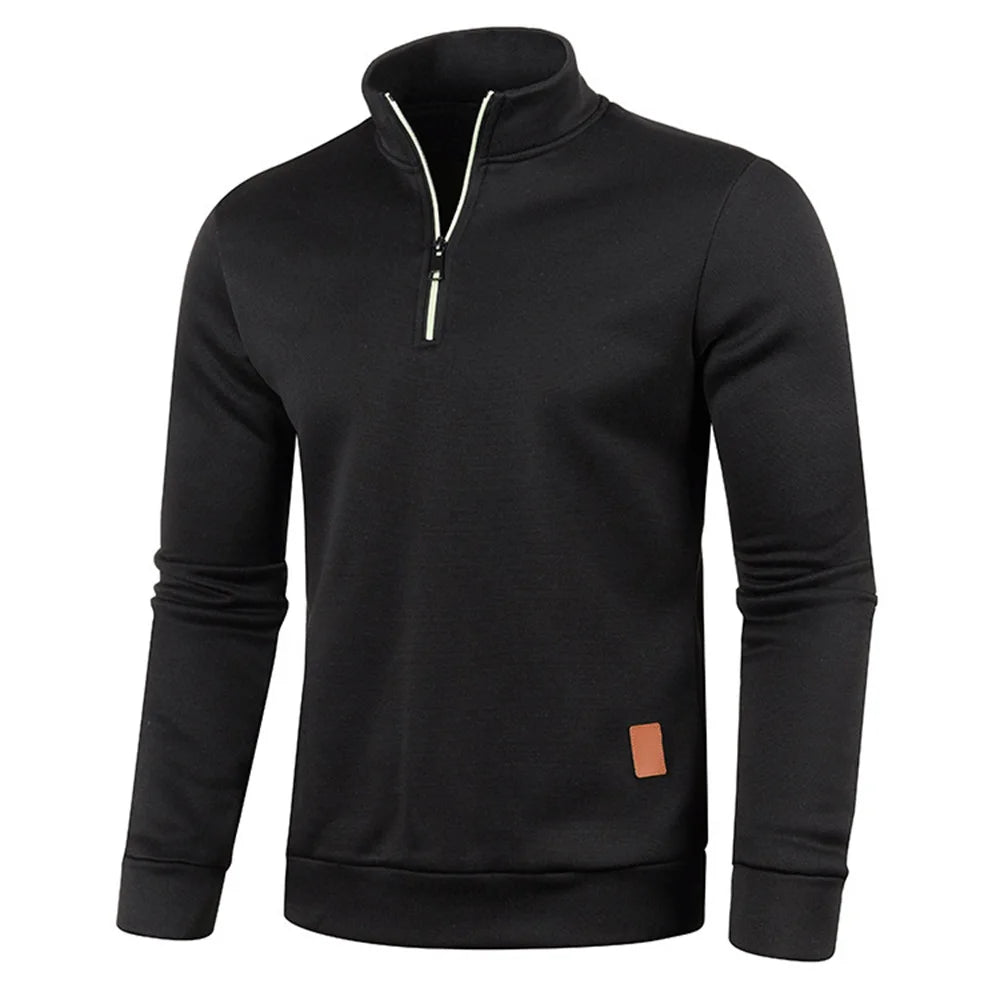 Men Sweatshirts Spring Thicker Pullover Half Zipper Pullover