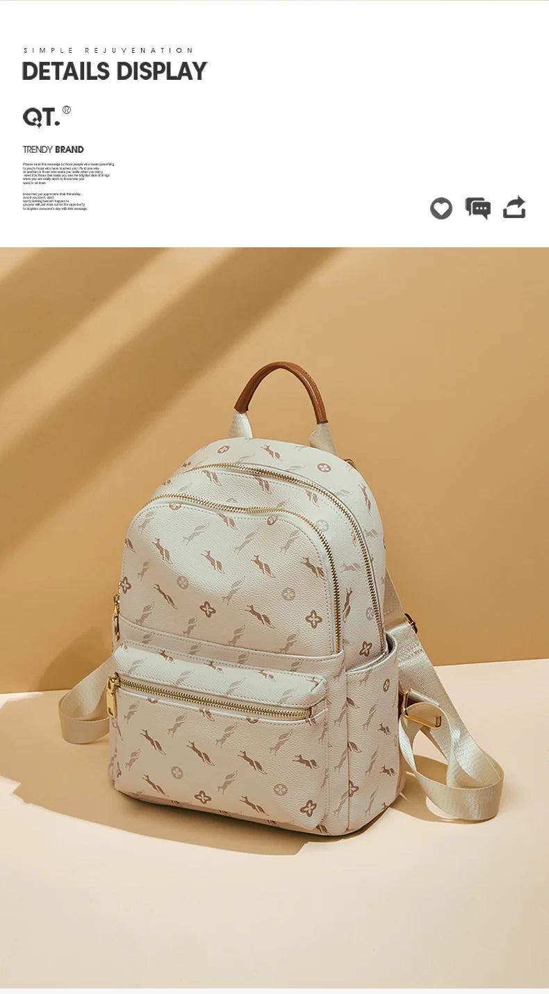 FOXER Women Travel Rucksack Female Casual Monogram Backpack