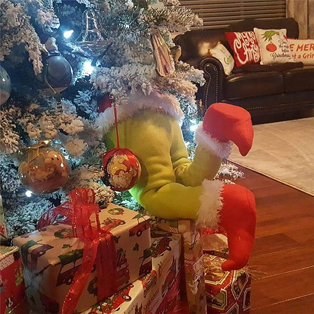 Christmas Elf Leg Plush Toy Xmas Tree Green Artificial Leg Children's Toy Christmas Green Hairy Monster Arm Pendant