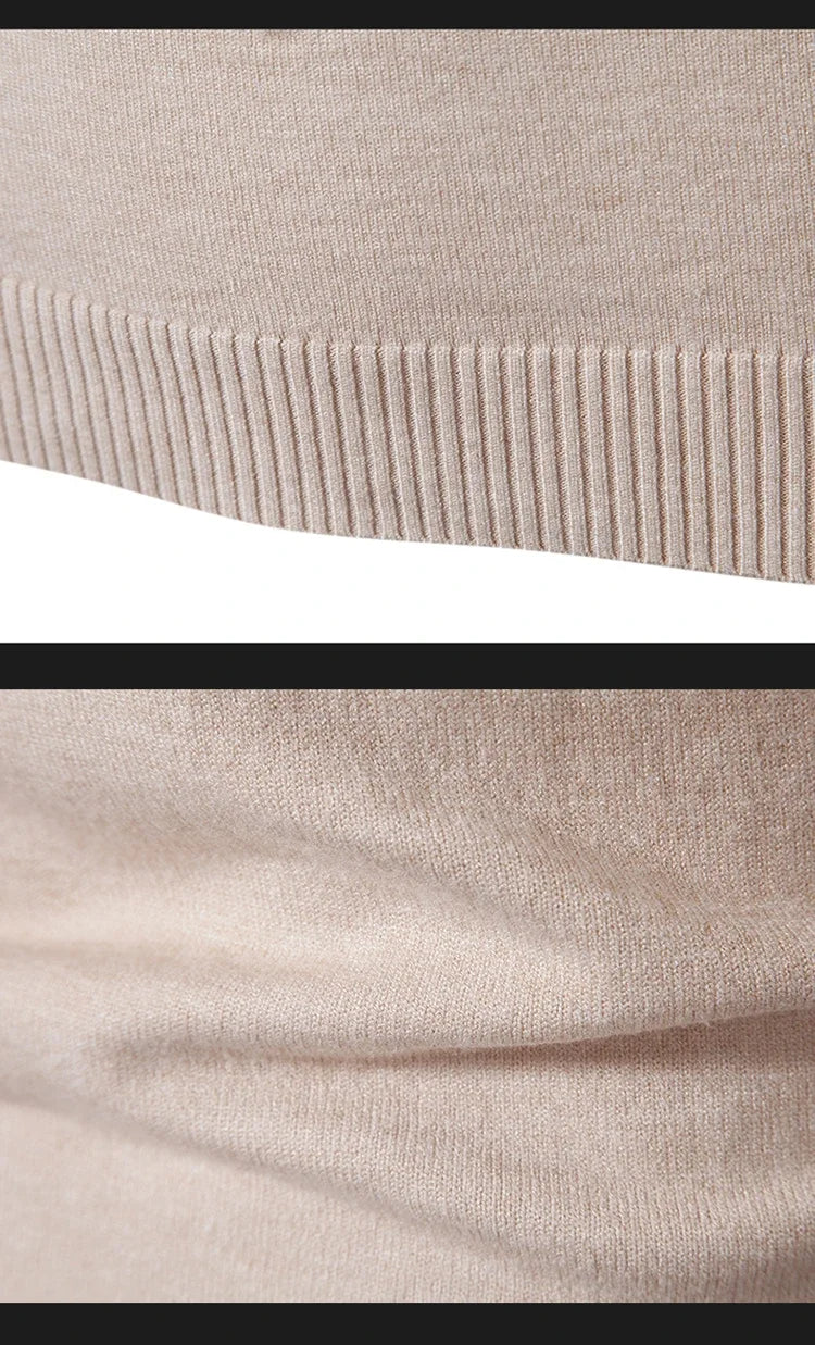 New Sweatwear Men's Half Neck Basic Solid Color Sweaters Round Neck Elastic Pullovers Warm Autumn Knitted Oversized Sweater Men