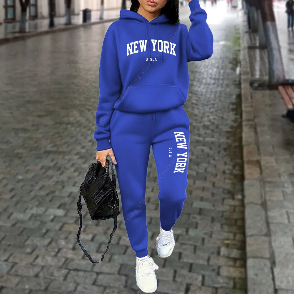 NEW YORK Women's Tracksuit Autumn Winter Hoodie