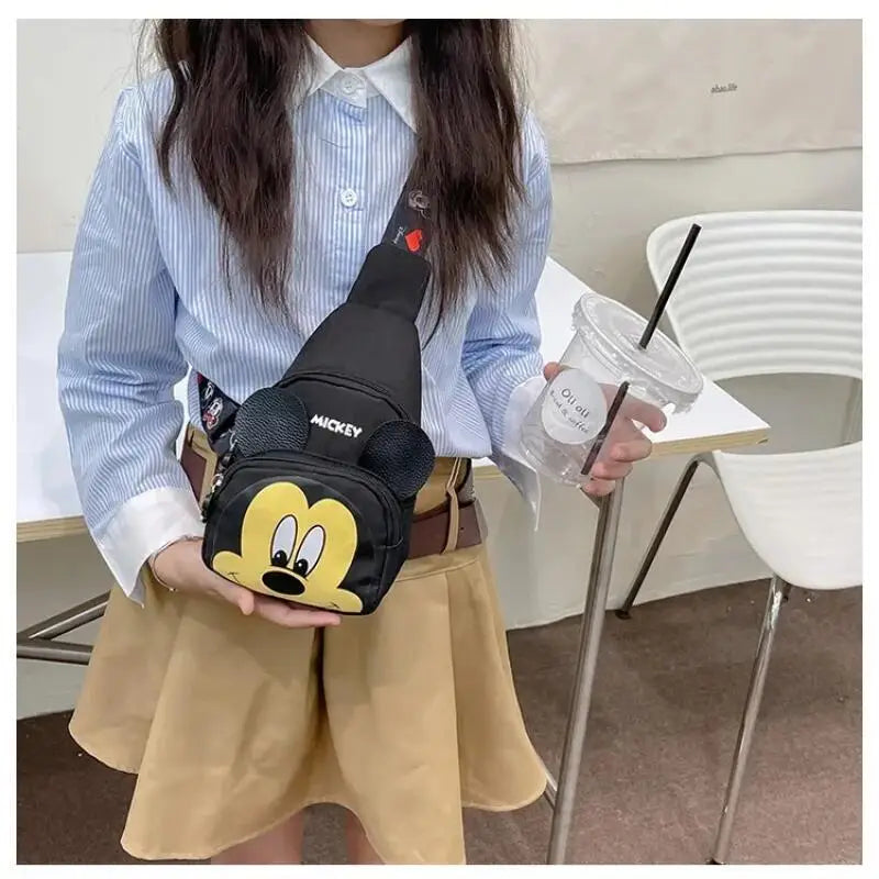 Disney 2024 New Fashion Mickey Cartoon Single Shoulder Crossbody Bag for Boys and Girls Cute Girls Coin Crossbody Bag