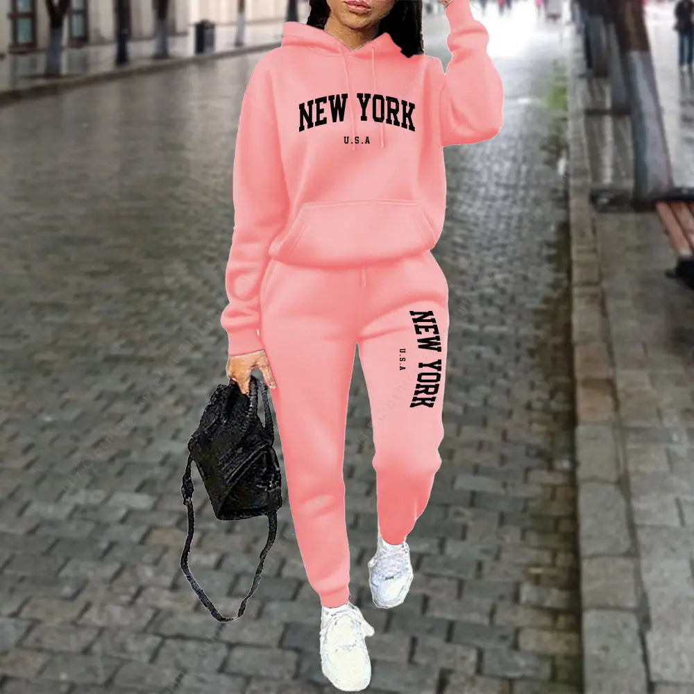 NEW YORK Women's Tracksuit Autumn Winter Hoodie