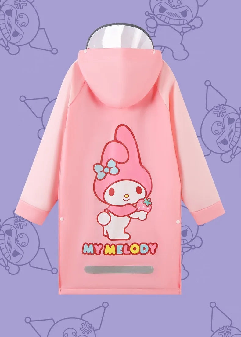 Japanese Amine Raincoat Stay Dry & Comfy in the Rain Outdoor Walking Cycling Kids Poncho Hooded Jacket for Girls & Boys