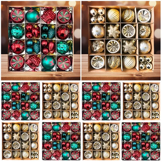 40PCS Christmas Tree Ball Ornaments Colorful Plastic Painted Hanging Decor for Holiday Party Wedding Christmas Decoration Supply