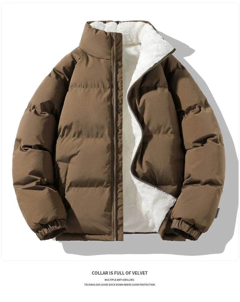 Men Winter Thick Warm Parka Coat Fleece