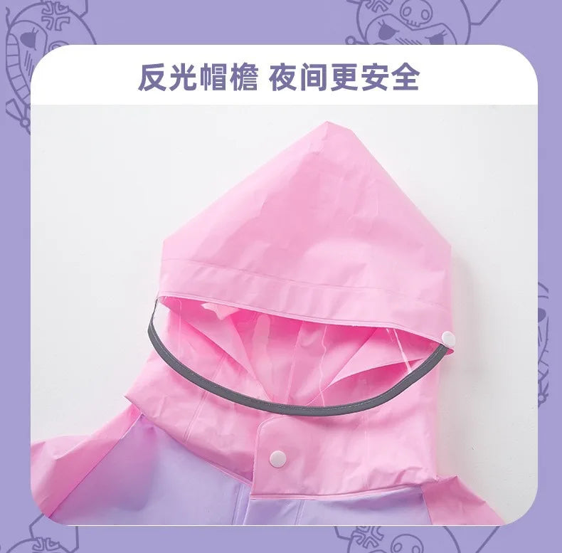 Japanese Amine Raincoat Stay Dry & Comfy in the Rain Outdoor Walking Cycling Kids Poncho Hooded Jacket for Girls & Boys