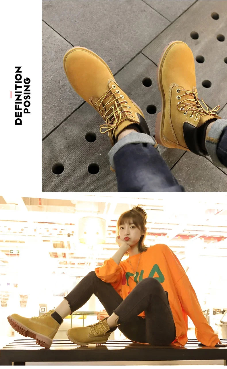 Genuine Leather Men's Winter Spring Ankle Treking Military